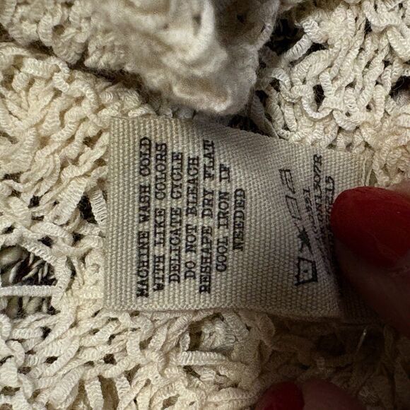 BKE Women's Shawl Collar Sweater Crochet Knit Long Sleeve Sz XL Cottage Core - Picture 15 of 16